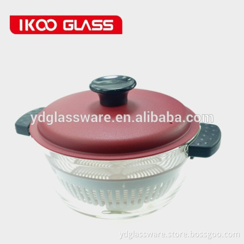 Eco-Friendly high borosilicate glass casserole with lid 1000ml